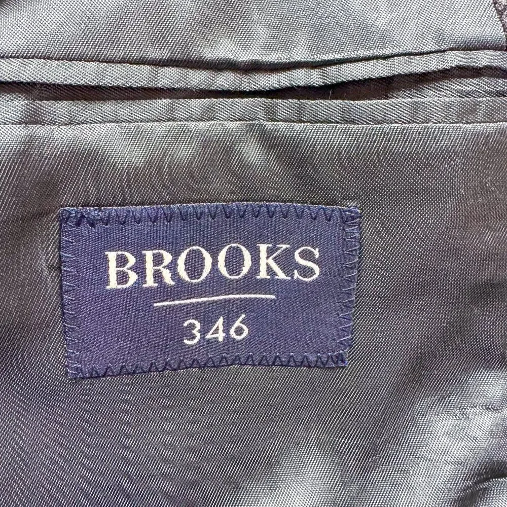VTG Brooks Brothers 346 Blazer Mens 46L Gray Worsted Wool Office Casual‎ Wedding